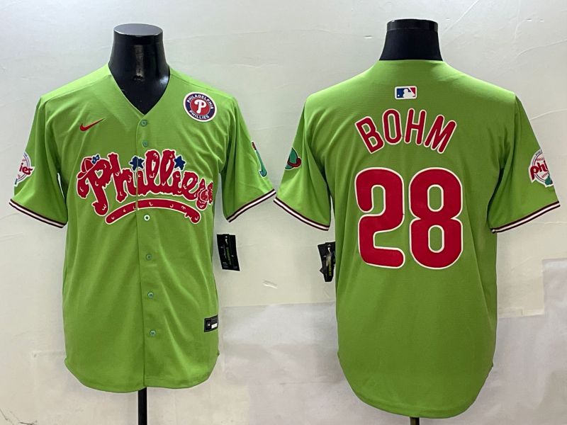 Men Philadelphia Phillies #28 Bohm Green Five generations Nike 2025 MLB Jersey style 6